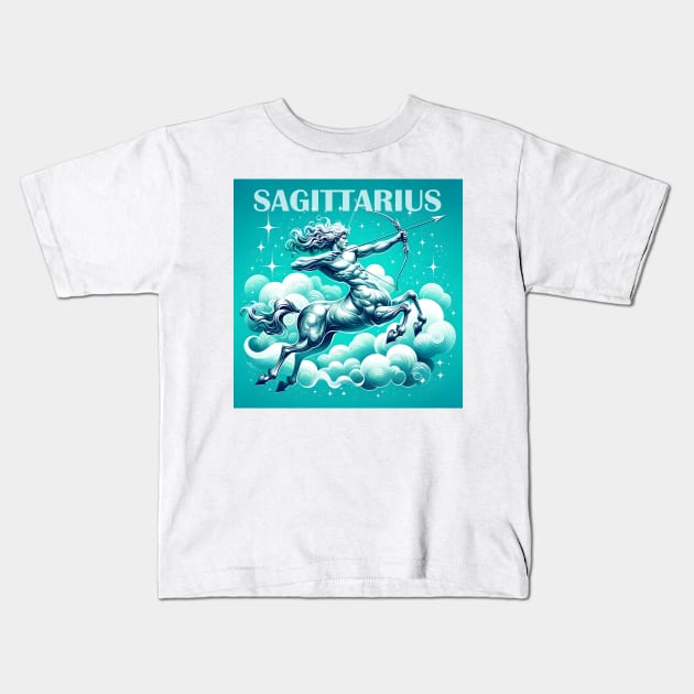 Sagittarius Zodiac Kids T-Shirt by MtWoodson